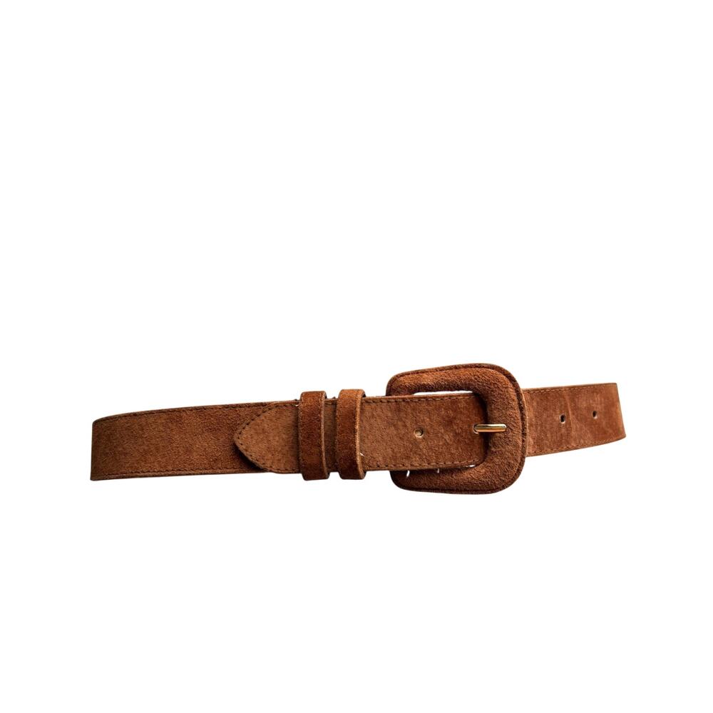 VTG Casual Corner Brown Suede Leather Belt Medium Width Small Boho Chic Retro